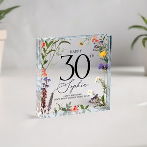 Personalized Birthday Gift Plaque, Birthday Gift For Her, 30th Birthday Gifts, Gifts for 50th Birthday, 40th Birthday Acrylic Plaque