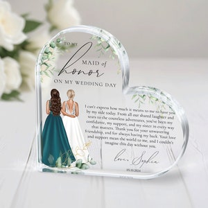 Personalized Maid of Honor Gift Gift for Maid of Honor Thank You Gift From Bride Maid of Honor Acrylic Plaque Custom Wedding Gift Etsy