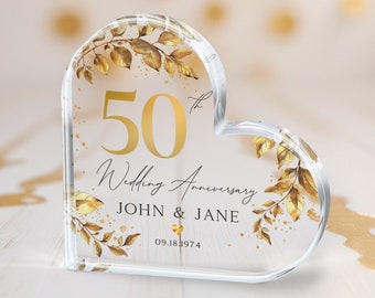 Personalized 50th Anniversary Gift, Gold Anniversary Gift, Wedding Anniversary Keepsake, 50th Anniversary Gift for Couple