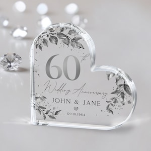Diamond 60th Anniversary Gift, Personalized 60th Anniversary Gift, Diamond Anniversary Keepsake Plaque, 60th Anniversary Gift for Parents