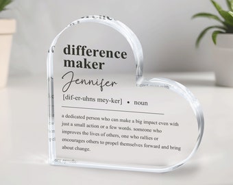 Difference Maker Gift, Plaque, Retirement Gift, Employee gift, Teacher Gift, Coworker Gift, Appreciation Gift, Coworker gift, Thank You Gift