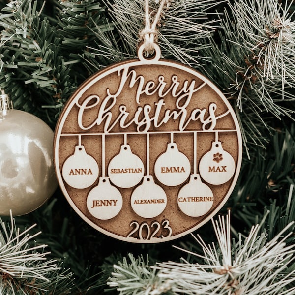 Christmas ornaments, Personalized Christmas ornaments, Christmas ornaments handmade, Christmas ornament 2023, Family Christmas ornament