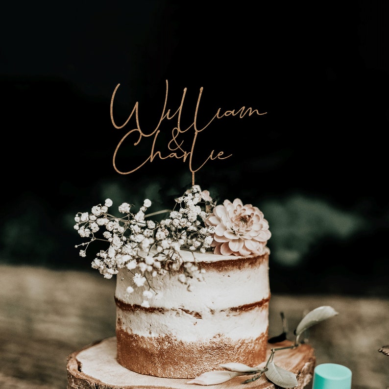 Personalisierter Kuchendeckel, personalisierter Kuchendeckel mit Namen, Herr und Frau Kuchendeckel für Hochzeit, Hochzeitstortendeckel, personalisierter Kuchendeckel Bild 2