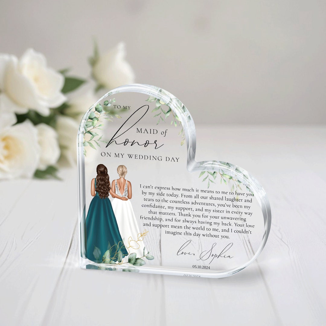 Personalized Maid of Honor Gift, Gift for Maid of Honor, Thank You Gift From Bride, Maid of