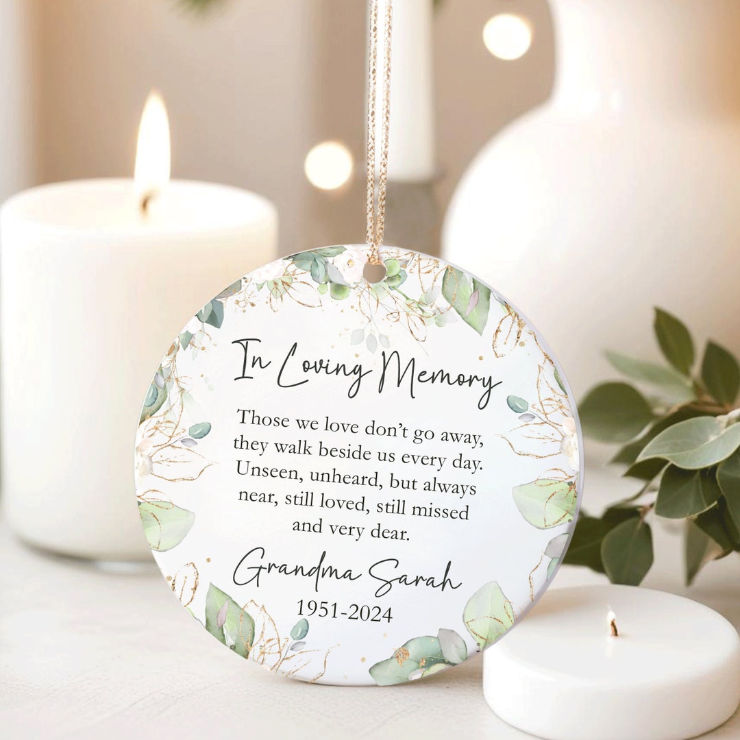 Personalized Memorial Christmas Ornament, in Loving Memory Ceramic ...