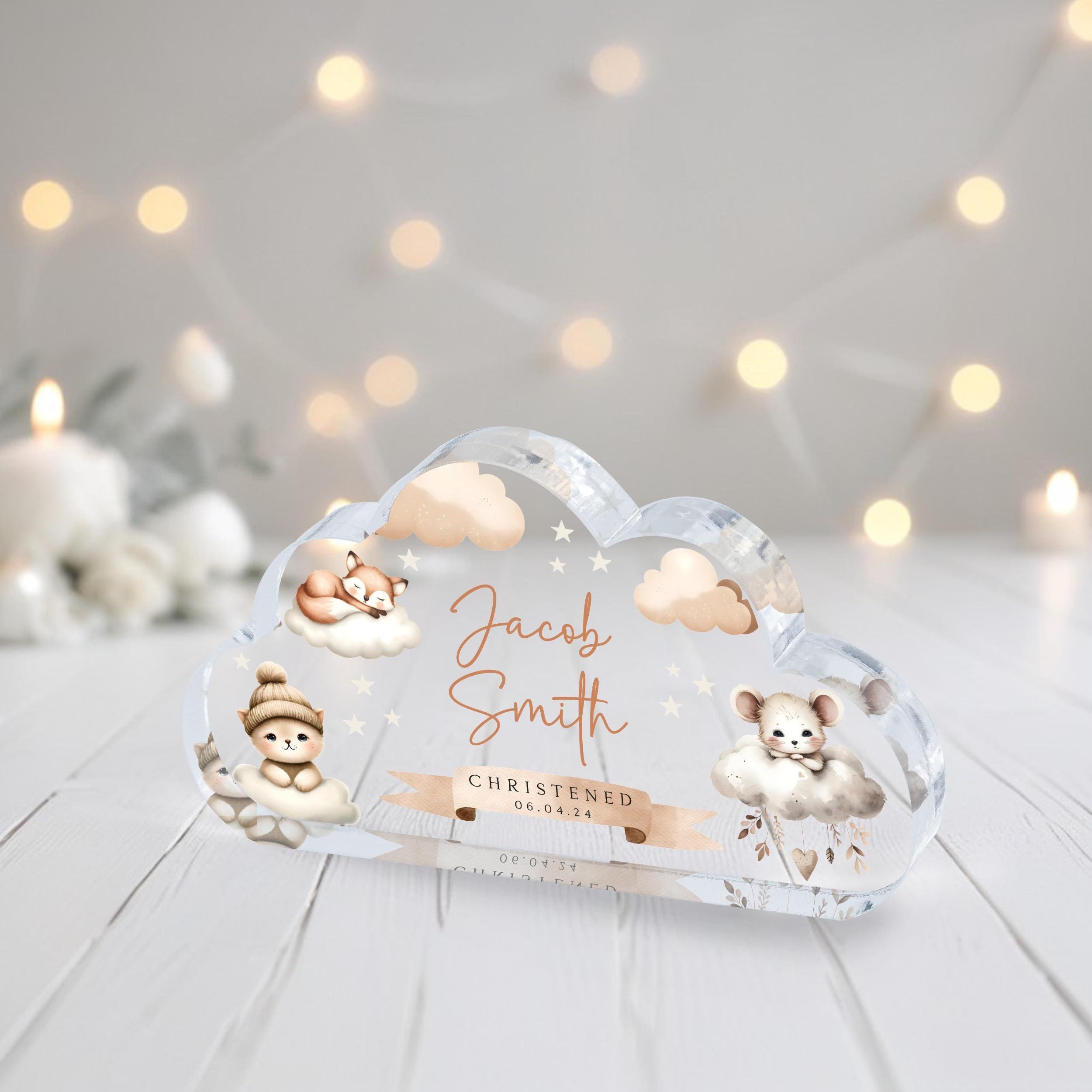 Personalized Christening Gift, Baptism Acrylic Plaque, Christening Gifts, First Communion Keepsake Gift, Baptism Gender Neutral Gift