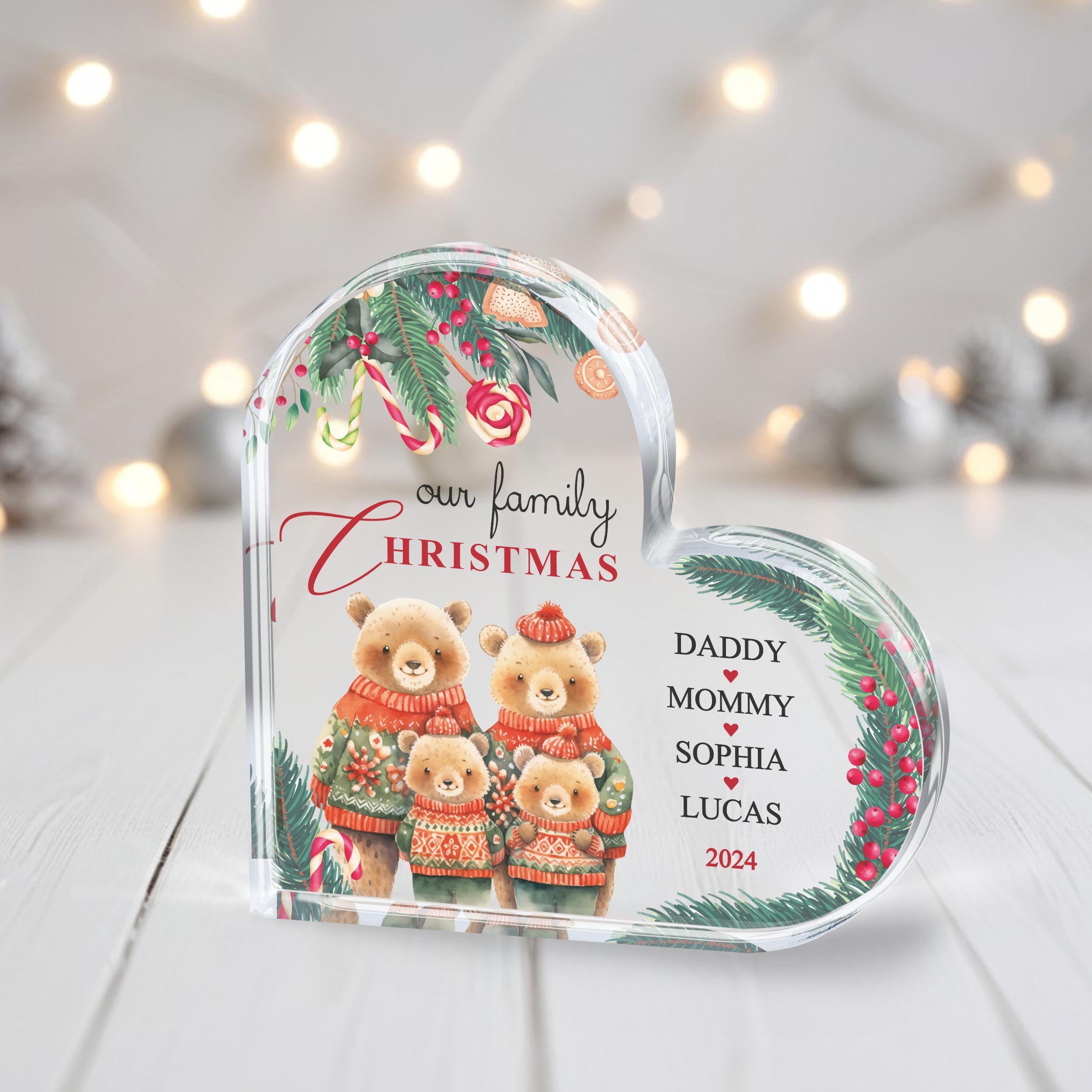 First Christmas Family of Four,Personalized Family Christmas Plaque,Christmas Gift for Family,Family Christmas Gift,Christmas Acrylic Plaque
