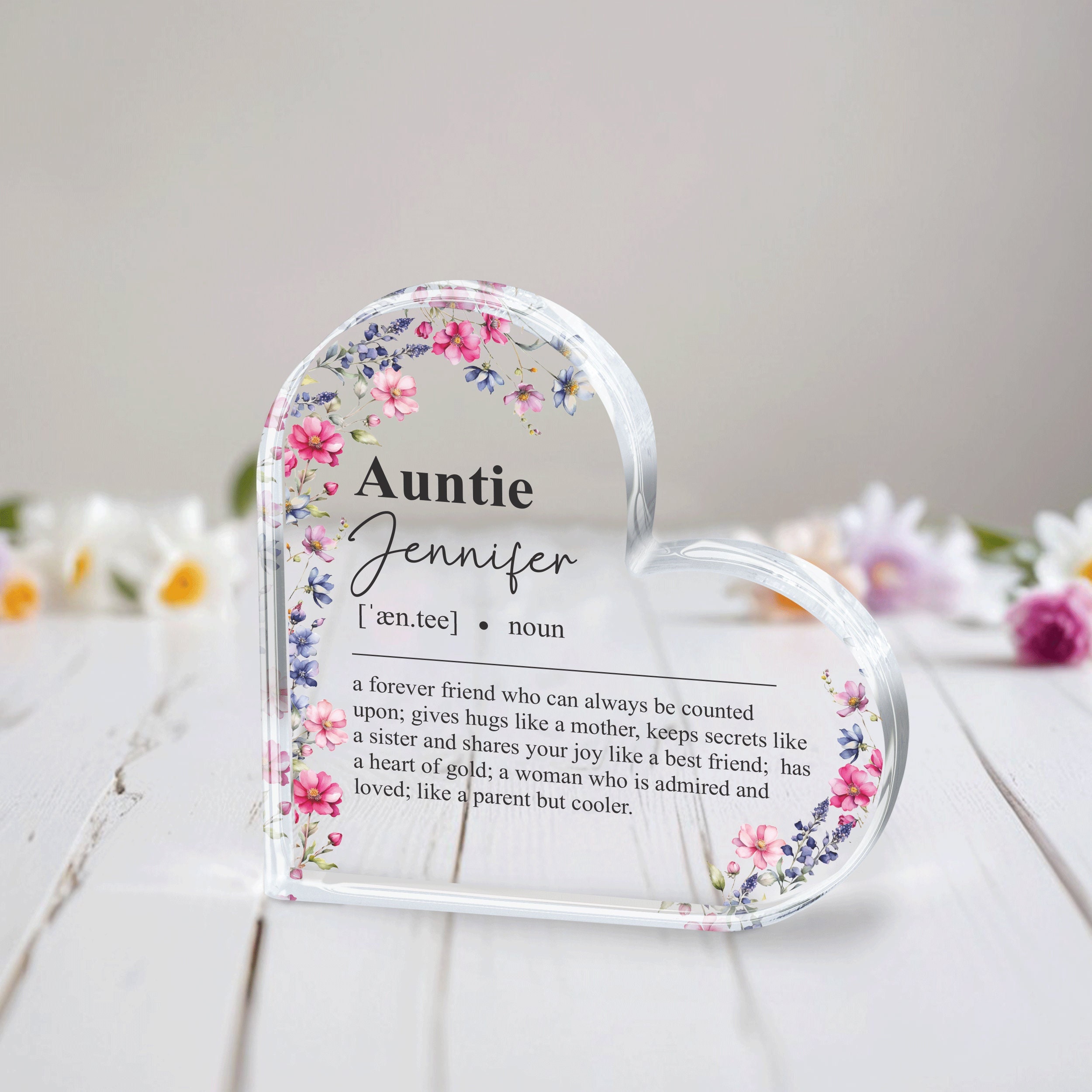Personalized Aunt Gift, Auntie Dictionary Definition Acrylic Plaque, Aunt Gift from Nience, Auntie Gift from Nephew, Custom Gift for Aunt