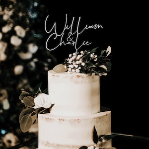 Décoration de gâteau personnalisée, noms de gâteau personnalisés, décoration de gâteau M. et Mme pour mariage, décoration de gâteau de mariage, décoration de gâteau personnalisée Silver