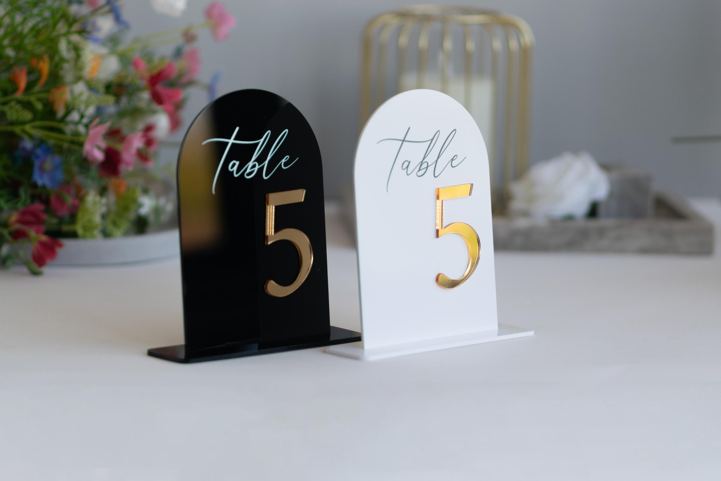 Black Acrylic Table Numbers, Wedding Table Numbers, Wedding Table Sign, Wedding Decor, Table Signs, , Wedding Table Decor