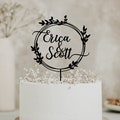 Gold cake topper with names, Personalized cake topper, Custom names cake topper, Mr and Mrs Cake Toppers for Wedding, Wedding cake topper, product logo