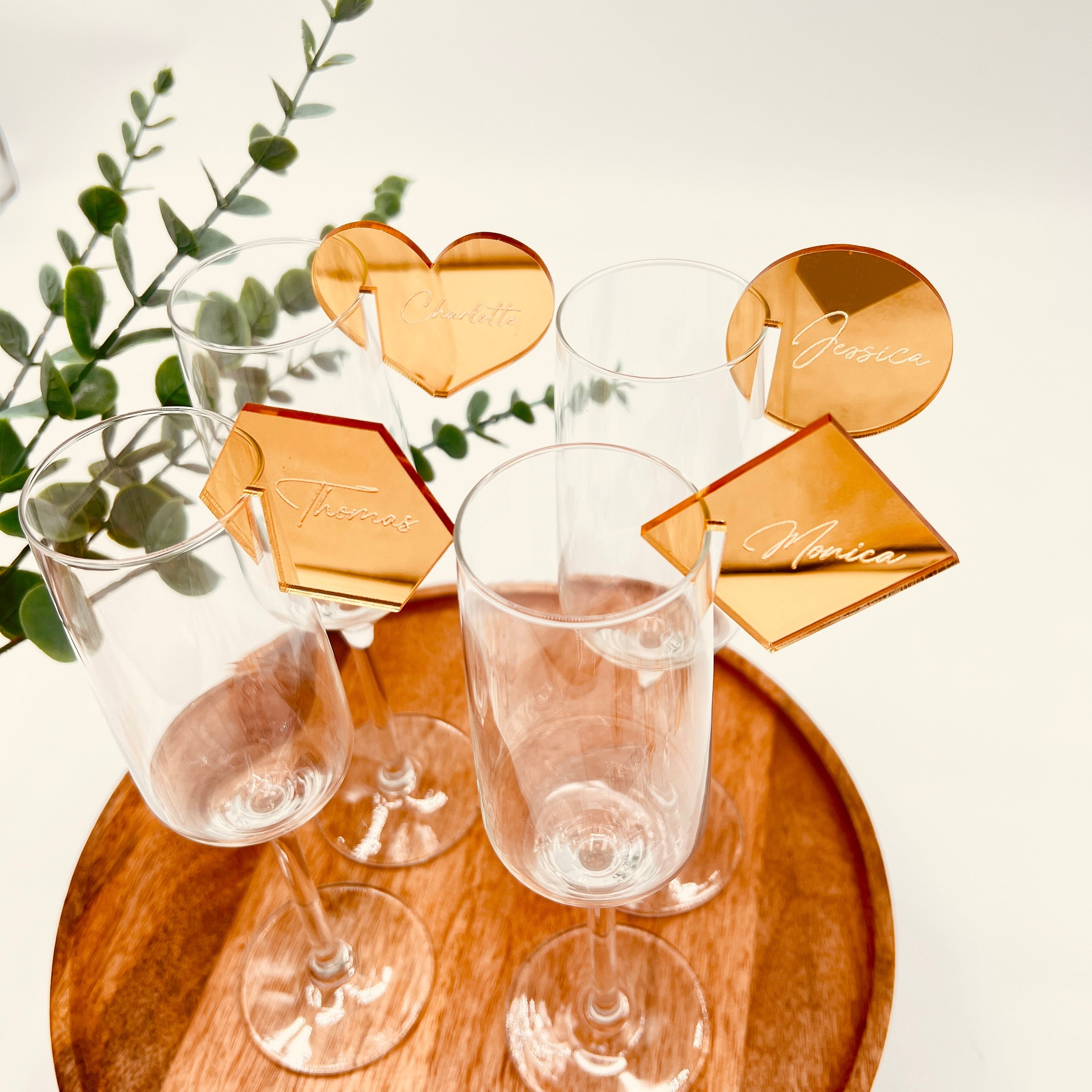 Name tags, Acrylic wedding name place cards,Personalized Drink Tags, Drink Charms, Cocktail Tags, Acrylic place cards,Acrylic drink tag,Gold
