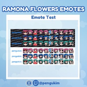 10 Ramona Flowers Emote Pack for Twitch YouTube Discord Facebook Kick | Chibi Comic Book Scott Pilgrim vs The World Takes Off The Game EX image 7