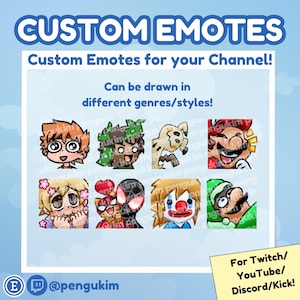 Custom Emote Commission | Emotes for Twitch, YouTube, Discord, or Kick!