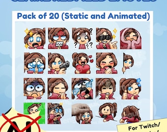 20 Claire Redfield Static & Animated Emote Pack for Twitch, YouTube, Discord, Facebook, and Kick