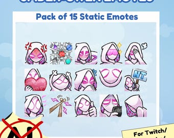 15 Spider-Gwen Emotes for Twitch, YouTube, Discord, Facebook, and Kick