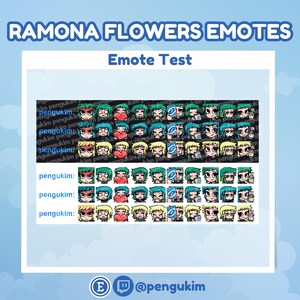 10 Ramona Flowers Emote Pack for Twitch YouTube Discord Facebook Kick | Chibi Comic Book Scott Pilgrim vs The World Takes Off The Game EX image 9