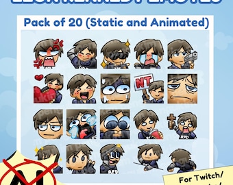 20 Leon Teddy Static & Animated Emote Pack für Twitch, YouTube, Discord, Facebook und Kick