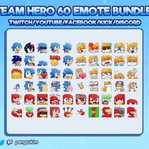 Team Sonic Heroes 60+ Emote Bundle for Twitch / YouTube / Discord / Facebook / Kick | Emotes | Streamer | Video Game Emotes | Gamer Emotes