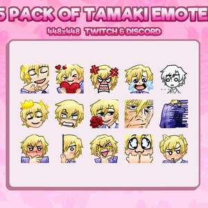 15 OHSHC Tamaki STATIC Emotes for Twitch, YouTube, Discord (Ready to Use!)