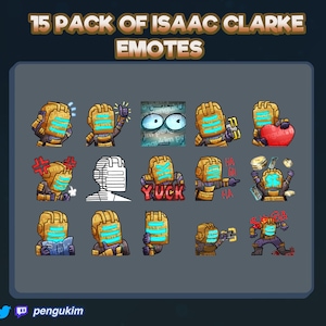 15 Isaac Clarke (Dead Space) 13 STATIC + 2 ANIMATED Emote Pack for Twitch, YouTube, Discord (Ready to Use!)