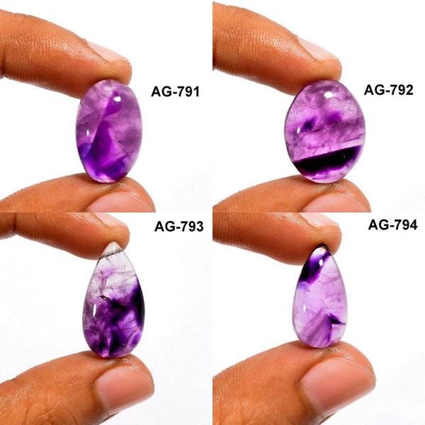Trapiche Amethyst Gemstone - Pierre précieuse d'améthyste violette de haute qualité - Dos plat Trapiche Amethyst Cabochon Amethyst Crystal Cab For Jewelry