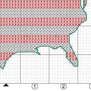A fragment of a page with a cross-stitch template. The scheme is adapted for printing on a printer and is convenient for use on smartphones and tablets
