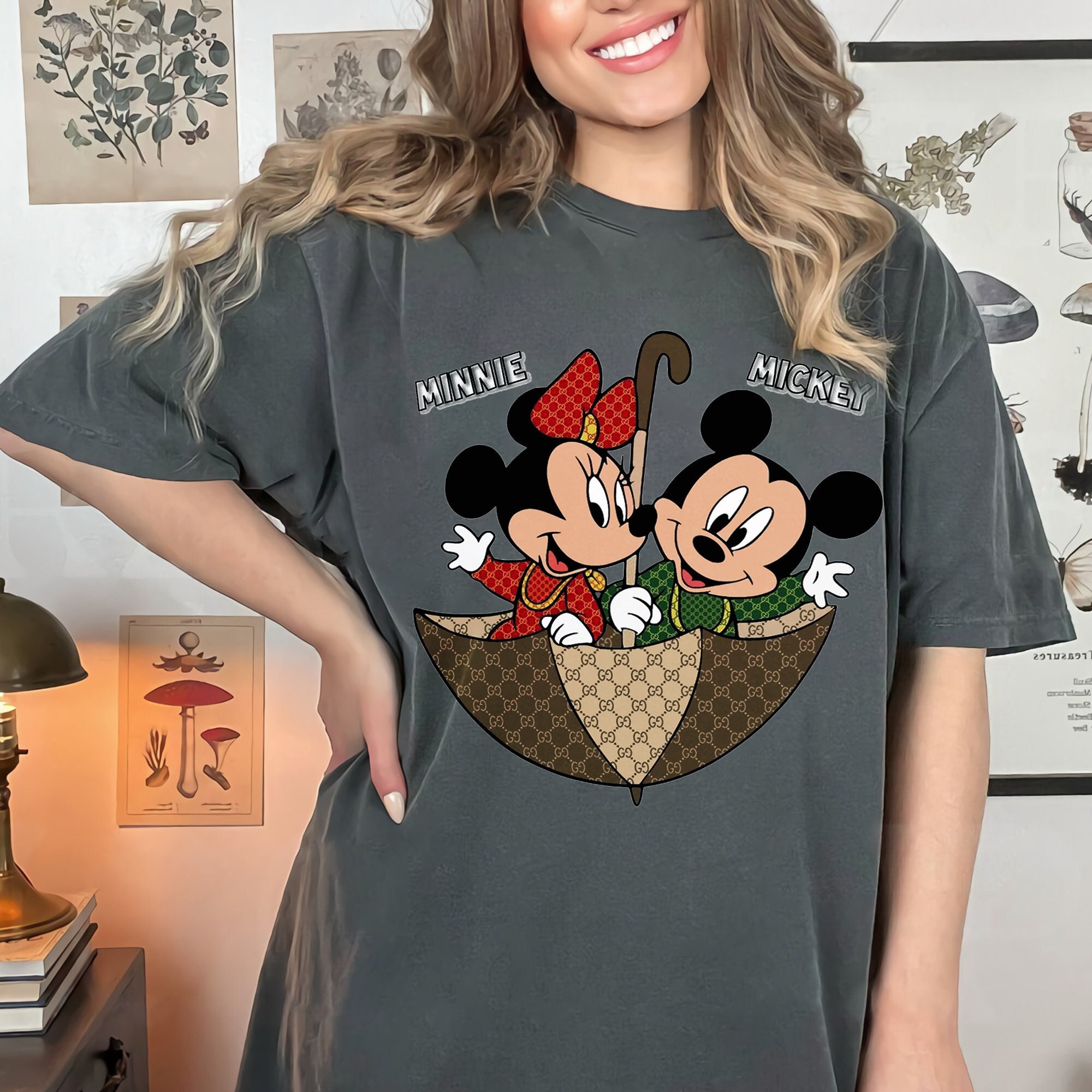 Mickey Mouse and Minnie wear Gucci shirt