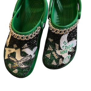 Custom inspired blinged eagles crocs