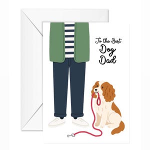 Tarjeta Cavalier King Charles para el mejor papá de perros