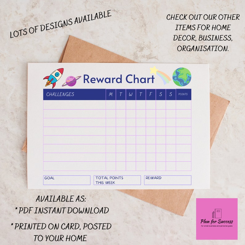 Prize Chart.pdf Printable Reward Chart | Space Theme | PDF Download | Behaviour Chart ...