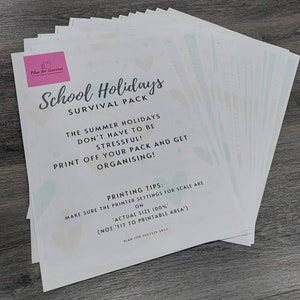 School Holidays Organisation--Printable PDF--Instant Download--A4--printable planner--organiser--Meal Planner--Budgeting--Kids Activities