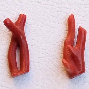 Genuine Close Clap Rough Branch-100% Natural Italian Deep Coral Rough Stick Gemstone-New Design Close Clasp Red Coral Polished Branch.. A275