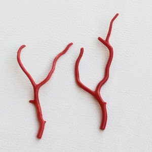 Red Coral !! 100% Natural Italian Red Coral Gemstone Loose Branch Polished AAA+ Quality Coral Stick Gemstones Red Coral Well Polished A-366