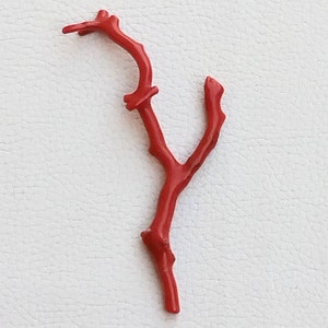 Exact Y Design Genuine!!.. Red Coral Long Branch, 24Cts, Natural Italian Coral Loose Shiny Polished Stick, Top Quality Smooth Gemstone A-351