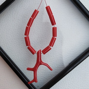 UNIQUE !!! Red Coral Tube Shape Beads, 100% Natural Italian Undyed Coral Beads, Smooth Polished Coral Handmade Beads, Ready For Jewelry A767