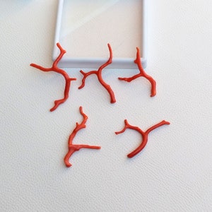 GORGEOUS!!.. Design, Red Coral Sticks, 100% Natural Italian Light Color Coral Stick, Loose Gemstone Shiny Polished Branches Top Quality A289