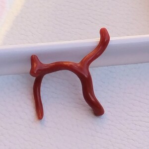 Buffalo Horn Small Red Coral Polished Branch, 100% Natural Italian Coral Loose Gemstone Polished Stick Red Coral Stick Smooth Polish... A264