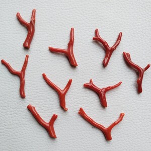 Natürliche italienische rote Korallen-Edelsteinzweige, 43 Cts, polierte Korallenstäbe