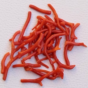 Natural Italian Red Coral Branches, Polished Sea Coral Sticks