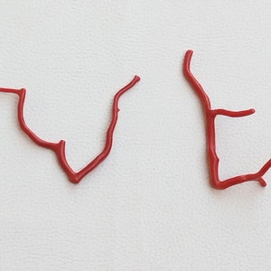 Match Pair Coral Stick, 100% Natural Italian Coral Gemstone Loose Branch Polished AAA+++ Quality Coral Stick Gemstones 75x40--69x58 MM A365