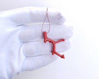 Untreated Red Coral Branch, Natural Polished Stick (43x17 MM)