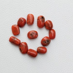 92.05Cts Lot 100% Natural Italian Coral Cabochon Gemstone Cabochon Red Coral Oval Shape For Jewelry Making Gemstone 12x10 To 16x10 MM A657
