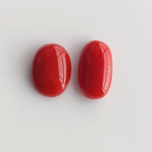 BLOOD Red !!! Coral 7.90 CT&#39;s Natural Italian Coral Oval Shape Cabochon,100% Natural Coral Gemstone, AAA+ Quality Coral For Making Ring.. A2