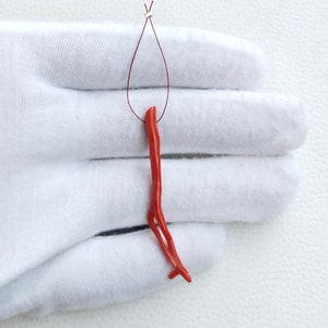 Brilliant Red Coral Drilled Stick, 5.45 Ct 100% Natural Italian Red Coral Loose Branch Polished AA+ Quality Coral Stick Smooth Gemstone A487