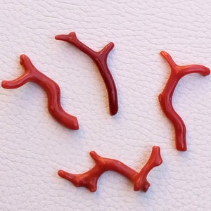 100% Natural Deep Sea Red Coral Stick, Italian Red Coral Stick Gemstones, Handmade Coral Shiny Polished Stick, For Making Jewelry..... A239