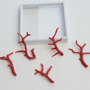 Italian Red Coral Gemstone Branch: 54.85 Cts Polished Stick A563