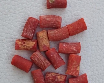 Rough Red Coral Pieces, Mediterranean Gemstone (15 Pieces) A920