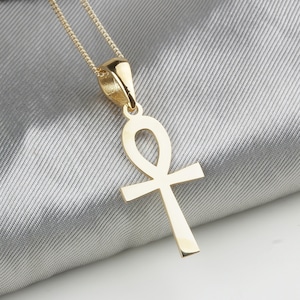 Gold Ankh Necklace: Sterling Silver Egyptian Cross Jewelry