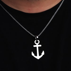 Sterling Silver Anchor Pendant Necklace • Nautical Sailor Jewelry